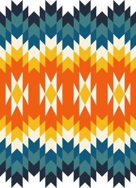 Geleneksel Geometrik Kabile Motifleri ve Sıcak Toprak Tonları ile Etnik Halk Düzeni Arkaplanı. İllüstrasyon sanatı. Vektör