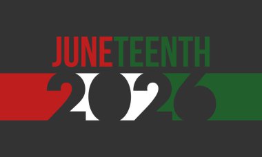 Haziran Bağımsızlık Günü 'nde. Özgürlük ya da Özgürlük Günü. Yıllık Amerikan bayramı, 19 Haziran 'da kutlandı. Afro-Amerikan tarihi ve mirası. Poster, tebrik kartı, afiş ve geçmiş. Vektör