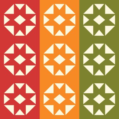 Geleneksel Geometrik Kabile Motifleri ve Sıcak Toprak Tonları ile Etnik Halk Düzeni Arkaplanı. İllüstrasyon sanatı. Vektör