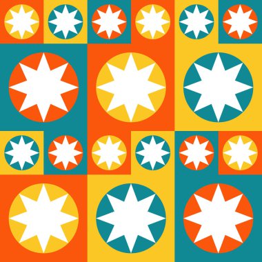 Geleneksel Geometrik Kabile Motifleri ve Sıcak Toprak Tonları ile Etnik Halk Düzeni Arkaplanı. İllüstrasyon sanatı. Vektör