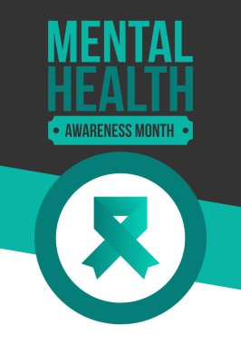 Mayıs 'ta Akıl Sağlığı Bilinci Ayı. Birleşik Devletler 'de yıllık kampanya. Akıl sağlığıyla ilgili farkındalığı arttırıyorum. Kontrol ve koruma. Önleme kampanyası. Tıbbi sağlık hizmeti tasarımı. Vektör illüstrasyonu