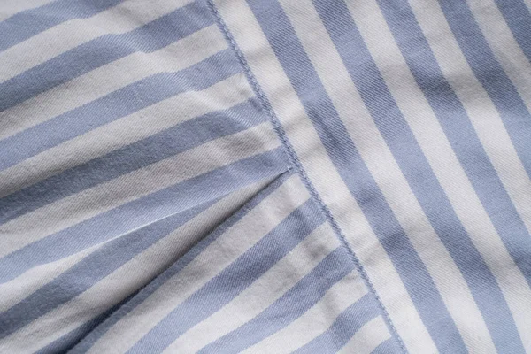 Açık Mavi ve Beyaz Çizgili Pamuk Kumaş Dokusunun Arkaplanı