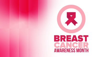 Meme Kanseri Farkındalığı Ayı. Pembe Ekim. Pembe kurdele. Kadın sağlık hizmetleri. Yıllık kutlama. Sağlık konsepti. Kız dayanışması. Kanseri önleme. Kadın hastalıkları. Poster, afiş ve arkaplan. Vektör