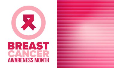 Meme Kanseri Farkındalığı Ayı. Pembe Ekim. Pembe kurdele. Kadın sağlık hizmetleri. Yıllık kutlama. Sağlık konsepti. Kız dayanışması. Kanseri önleme. Kadın hastalıkları. Poster, afiş ve arkaplan. Vektör