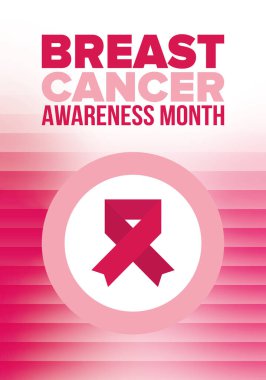 Meme Kanseri Farkındalığı Ayı. Pembe Ekim. Pembe kurdele. Kadın sağlık hizmetleri. Yıllık kutlama. Sağlık konsepti. Kız dayanışması. Kanseri önleme. Kadın hastalıkları. Poster, afiş ve arkaplan. Vektör