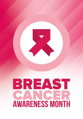 Meme Kanseri Farkındalığı Ayı. Pembe Ekim. Pembe kurdele. Kadın sağlık hizmetleri. Yıllık kutlama. Sağlık konsepti. Kız dayanışması. Kanseri önleme. Kadın hastalıkları. Poster, afiş ve arkaplan. Vektör