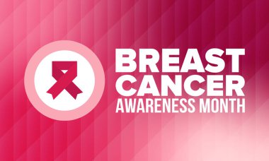 Meme Kanseri Farkındalığı Ayı. Pembe Ekim. Pembe kurdele. Kadın sağlık hizmetleri. Yıllık kutlama. Sağlık konsepti. Kız dayanışması. Kanseri önleme. Kadın hastalıkları. Poster, afiş ve arkaplan. Vektör