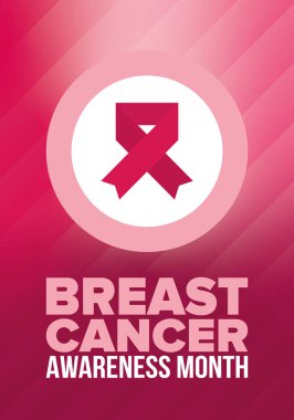 Meme Kanseri Farkındalığı Ayı. Pembe Ekim. Pembe kurdele. Kadın sağlık hizmetleri. Yıllık kutlama. Sağlık konsepti. Kız dayanışması. Kanseri önleme. Kadın hastalıkları. Poster, afiş ve arkaplan. Vektör