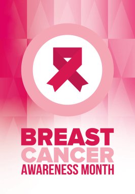 Meme Kanseri Farkındalığı Ayı. Pembe Ekim. Pembe kurdele. Kadın sağlık hizmetleri. Yıllık kutlama. Sağlık konsepti. Kız dayanışması. Kanseri önleme. Kadın hastalıkları. Poster, afiş ve arkaplan. Vektör