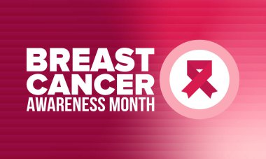 Meme Kanseri Farkındalığı Ayı. Pembe Ekim. Pembe kurdele. Kadın sağlık hizmetleri. Yıllık kutlama. Sağlık konsepti. Kız dayanışması. Kanseri önleme. Kadın hastalıkları. Poster, afiş ve arkaplan. Vektör