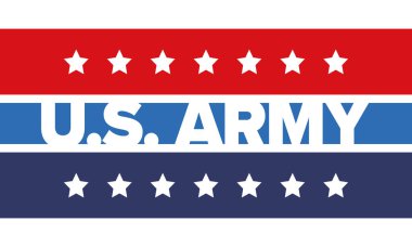 Amerikan Bayrak Renkleri 'nde Yıldız ve Çizgili Vatansever Amerikan Ordusu Grafiği. Vektör