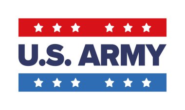 Amerikan Bayrak Renkleri 'nde Yıldız ve Çizgili Vatansever Amerikan Ordusu Grafiği. Vektör