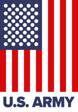 Amerikan Bayrak Renkleri 'nde Yıldız ve Çizgili Vatansever Amerikan Ordusu Grafiği. Vektör