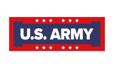 Amerikan Bayrak Renkleri 'nde Yıldız ve Çizgili Vatansever Amerikan Ordusu Grafiği. Vektör