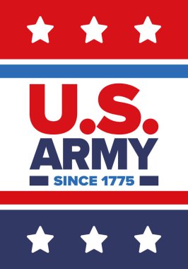 Amerikan Bayrak Renkleri 'nde Yıldız ve Çizgili Vatansever Amerikan Ordusu Grafiği. Vektör