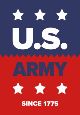 Amerikan Bayrak Renkleri 'nde Yıldız ve Çizgili Vatansever Amerikan Ordusu Grafiği. Vektör