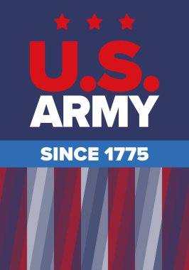 Amerikan Bayrak Renkleri 'nde Yıldız ve Çizgili Vatansever Amerikan Ordusu Grafiği. Vektör