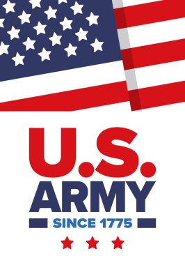 Amerikan Bayrak Renkleri 'nde Yıldız ve Çizgili Vatansever Amerikan Ordusu Grafiği. Vektör