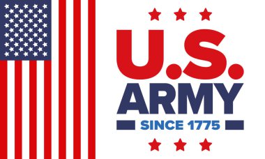 Amerikan Bayrak Renkleri 'nde Yıldız ve Çizgili Vatansever Amerikan Ordusu Grafiği. Vektör