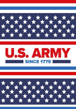 Amerikan Bayrak Renkleri 'nde Yıldız ve Çizgili Vatansever Amerikan Ordusu Grafiği. Vektör