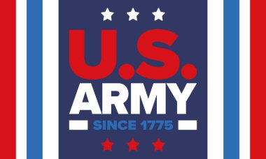 Amerikan Bayrak Renkleri 'nde Yıldız ve Çizgili Vatansever Amerikan Ordusu Grafiği. Vektör