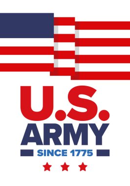 Amerikan Bayrak Renkleri 'nde Yıldız ve Çizgili Vatansever Amerikan Ordusu Grafiği. Vektör