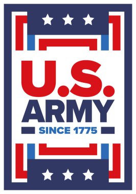 Amerikan Bayrak Renkleri 'nde Yıldız ve Çizgili Vatansever Amerikan Ordusu Grafiği. Vektör