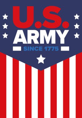 Amerikan Bayrak Renkleri 'nde Yıldız ve Çizgili Vatansever Amerikan Ordusu Grafiği. Vektör