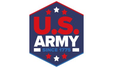 Amerikan Bayrak Renkleri 'nde Yıldız ve Çizgili Vatansever Amerikan Ordusu Grafiği. Vektör