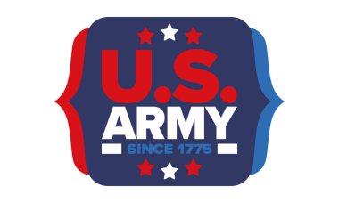 Amerikan Bayrak Renkleri 'nde Yıldız ve Çizgili Vatansever Amerikan Ordusu Grafiği. Vektör