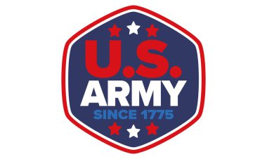 Amerikan Bayrak Renkleri 'nde Yıldız ve Çizgili Vatansever Amerikan Ordusu Grafiği. Vektör