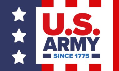 Amerikan Bayrak Renkleri 'nde Yıldız ve Çizgili Vatansever Amerikan Ordusu Grafiği. Vektör