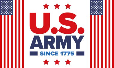 Amerikan Bayrak Renkleri 'nde Yıldız ve Çizgili Vatansever Amerikan Ordusu Grafiği. Vektör