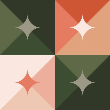 Geleneksel Geometrik Kabile Motifleri ve Sıcak Toprak Tonları ile Etnik Halk Düzeni Arkaplanı. İllüstrasyon sanatı. Vektör