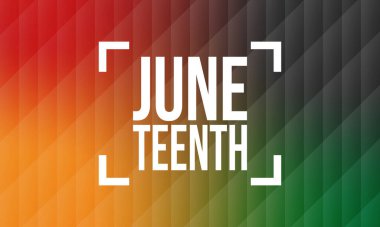 Haziran Bağımsızlık Günü 'nde. Özgürlük ya da Özgürlük Günü. Yıllık Amerikan bayramı, 19 Haziran 'da kutlandı. Afro-Amerikan tarihi ve mirası. Poster, tebrik kartı, afiş ve geçmiş. Vektör