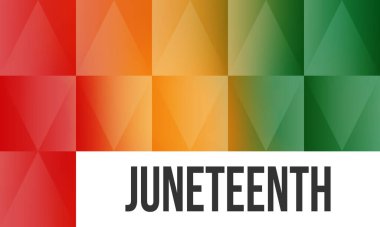 Haziran Bağımsızlık Günü 'nde. Özgürlük ya da Özgürlük Günü. Yıllık Amerikan bayramı, 19 Haziran 'da kutlandı. Afro-Amerikan tarihi ve mirası. Poster, tebrik kartı, afiş ve geçmiş. Vektör