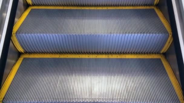 Travel up on Escalator moving staircase — Stock Video