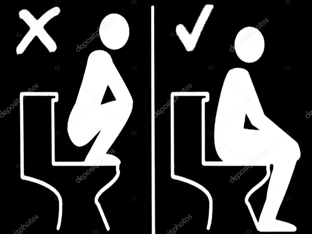 Toilet sign of how to sit on a toilet sit Stock Photo by ©lucidwaters 100830072