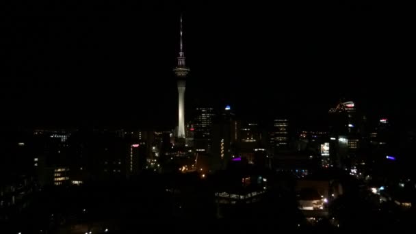 Timelaps Auckland Nový Zéland Panorama za úsvitu času kola — Stock video