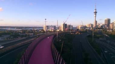 Timplapse Auckland, günbatımı manzarası