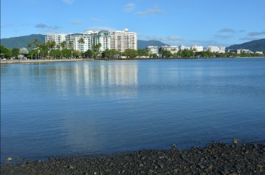 Landscape view of Cairns waterfront skyline 