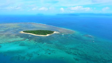 Aerial view of Green Island reef at the Great Barrier Reef Queen