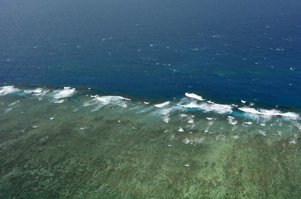 Flybilde av Moores korallrev - Great Barrier Reef Que – stockfoto