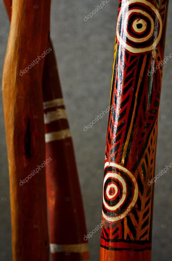 Didgeridoo Traditional Australian Indigenous music instrument Stock