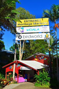 The entrance to the Heritage Markets in Kuranda Queensland Austr clipart