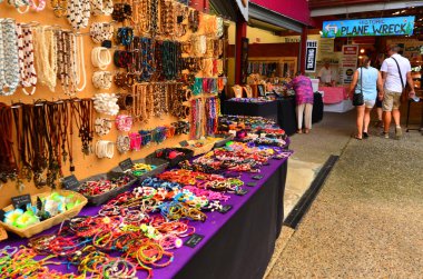 Shoppers at the Heritage Markets in Kuranda Queensland Australia clipart