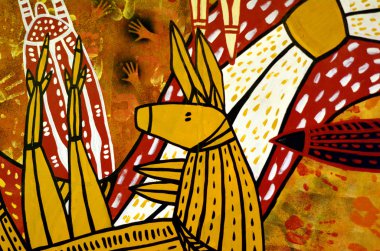 Yerli Avustralya sanat nokta kanguru resim