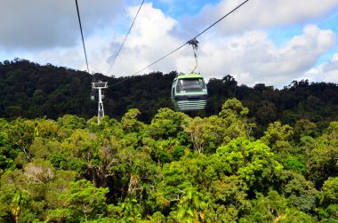 Skyrail Rainforest Cableway above Barron Gorge National Park Que clipart