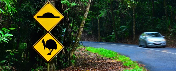 Casuaris waarschuwing ondertekenen in Queensland Australië — Stockfoto