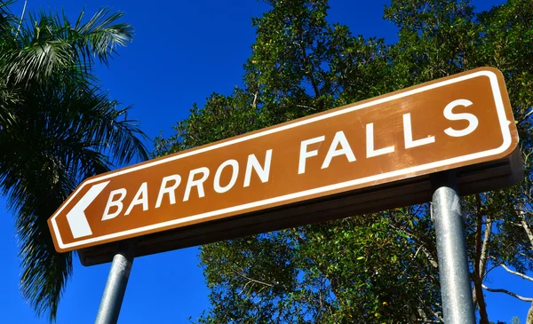 Barron Falls podepsat Queensland, Austrálie — Stock fotografie